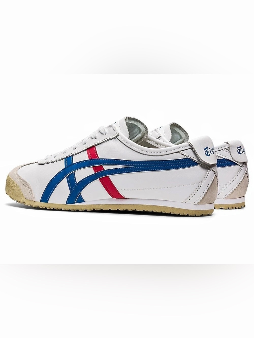 Onitsuka Tiger Mexico 66 Red, White & Blue Leather Sneakers - Picture 4 of 6